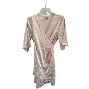 Savanna Jane Cream Leopard Wrap Dress